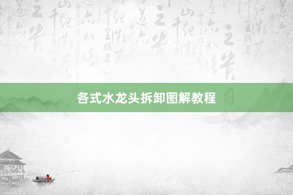 各式水龙头拆卸图解教程